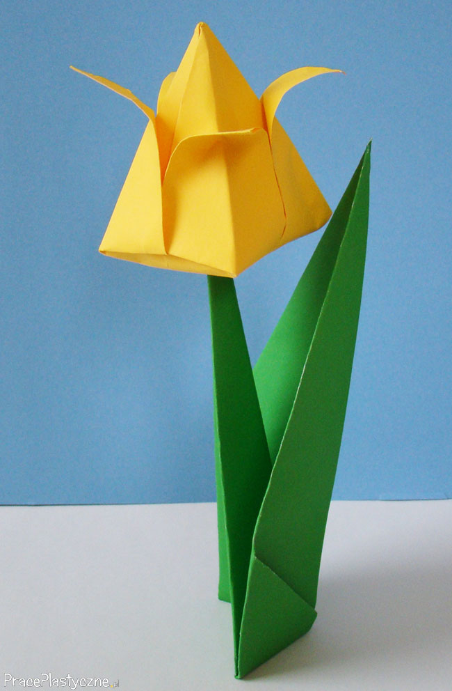 Tulipan z papieru origami